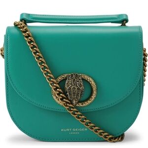 NWT Kurt Geiger London Chelsea Leather Saddle Bag